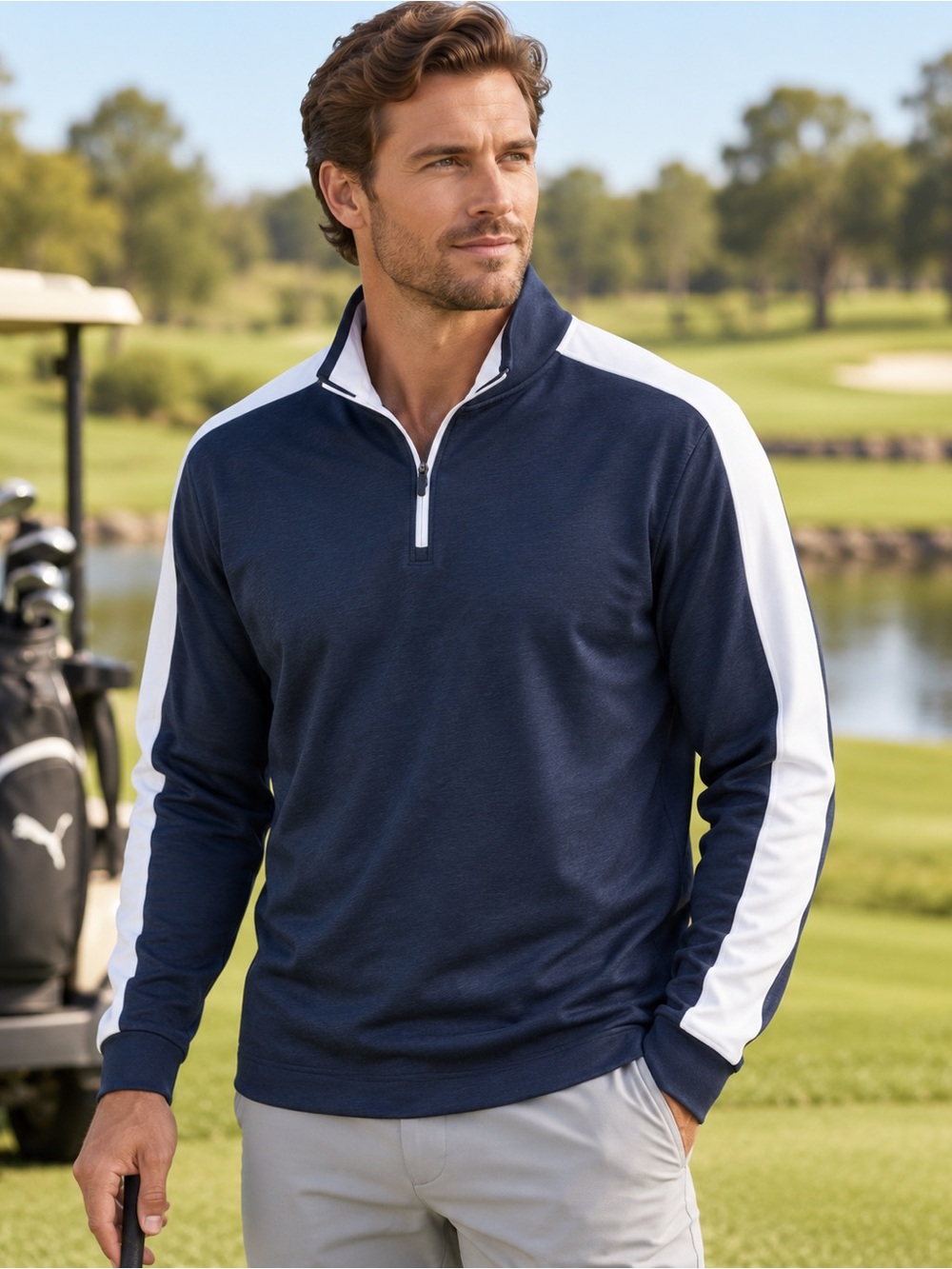 PUMA Golf CLOUDSPUN T7 1/4 Zip Pullover Men’s L NWT